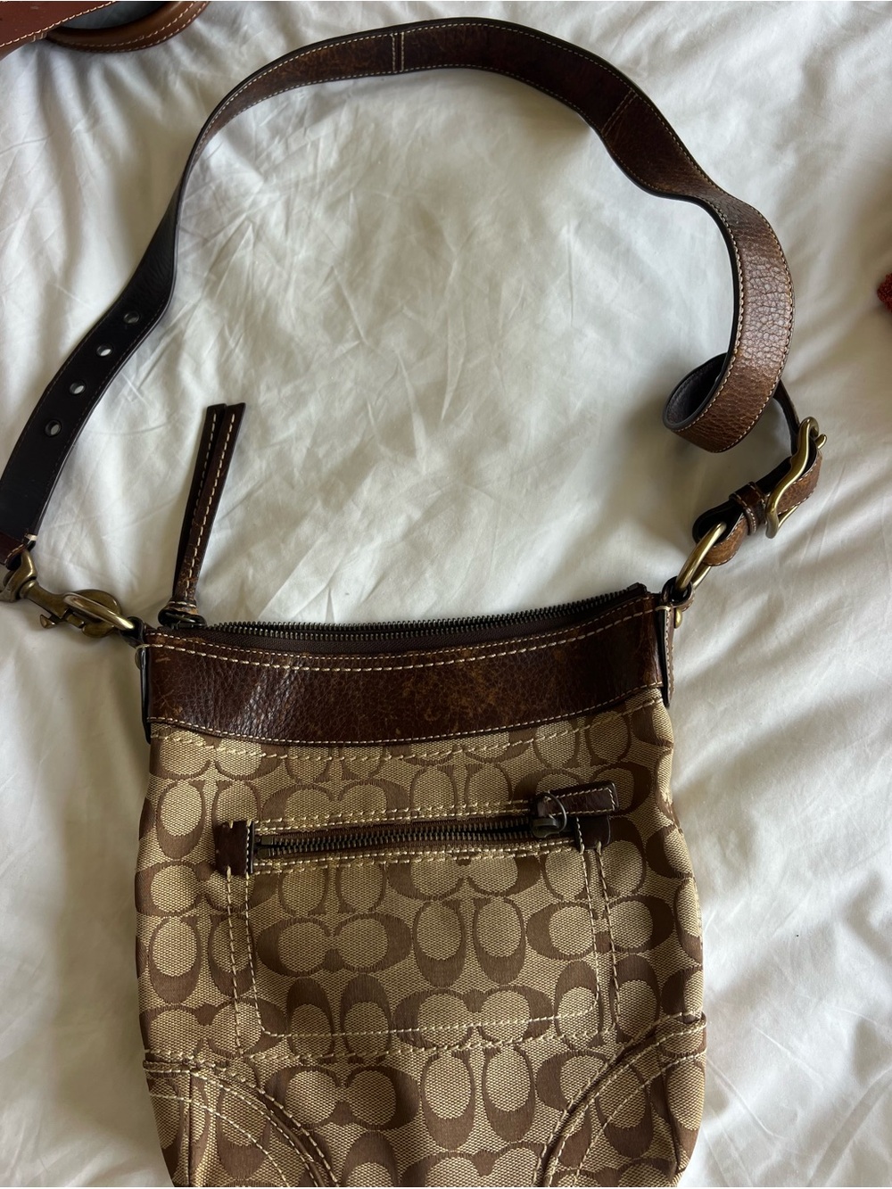 Coach Brown/Tan Signature Canvas Crossbody